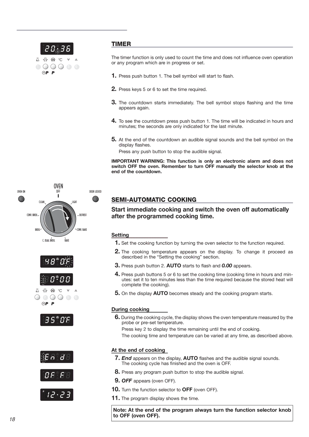 DeLonghi 24 SS, 24 E warranty Timer, SEMI-AUTOMATIC Cooking 