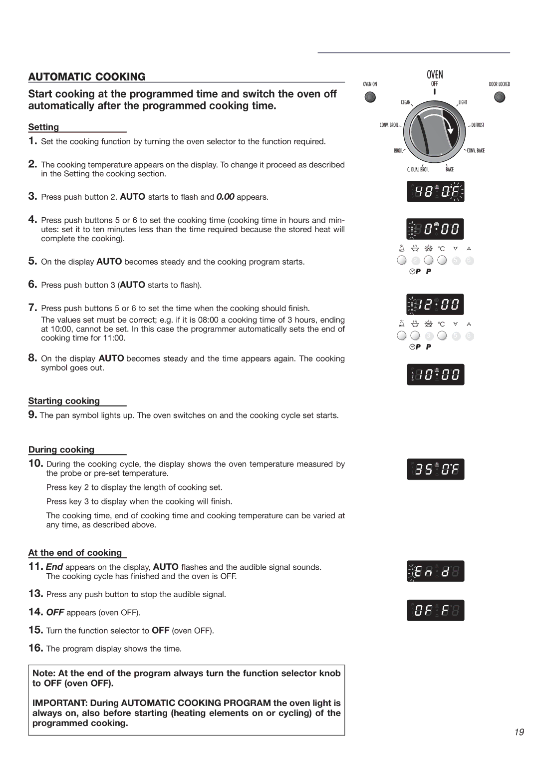 DeLonghi 24 E, 24 SS warranty Automatic Cooking 