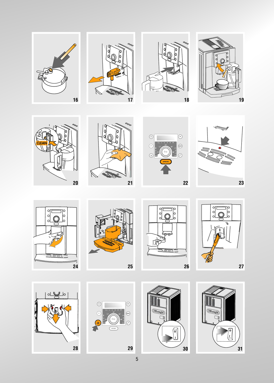 DeLonghi 5500 manual Clean 