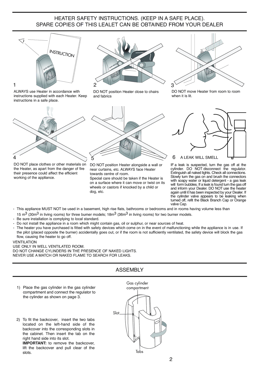 DeLonghi 634R, 634H manual Assembly, Leak will Smell 