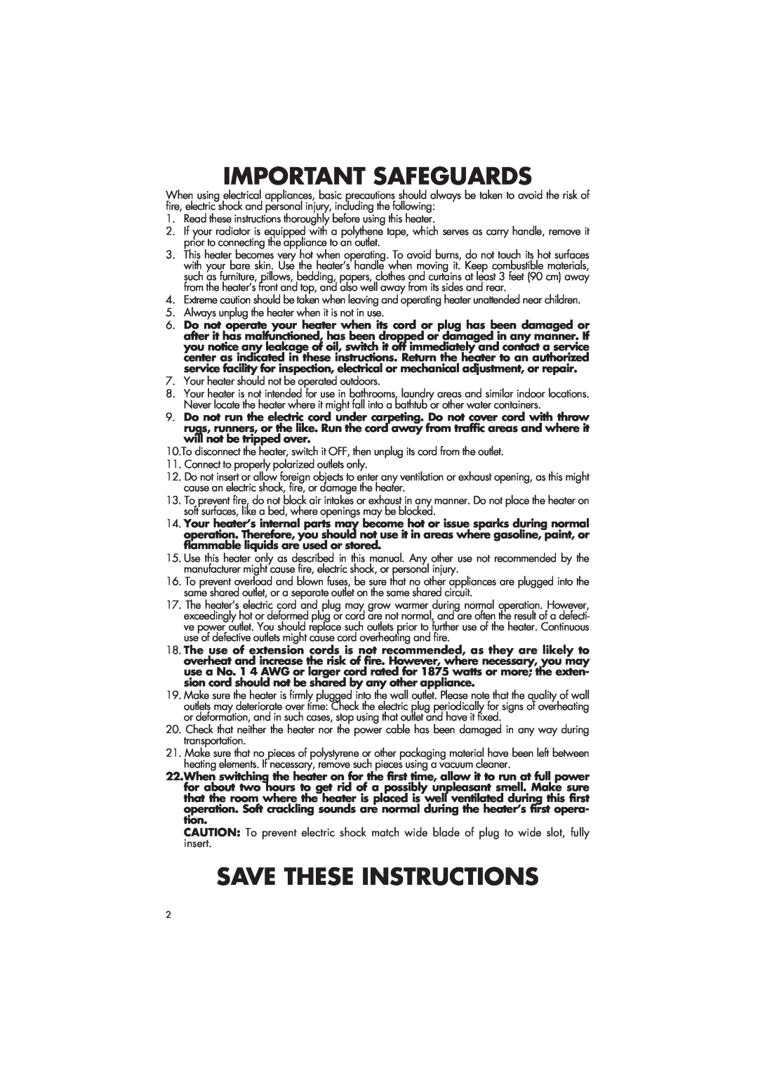 DeLonghi 6708EK manual Important Safeguards, Save These Instructions 