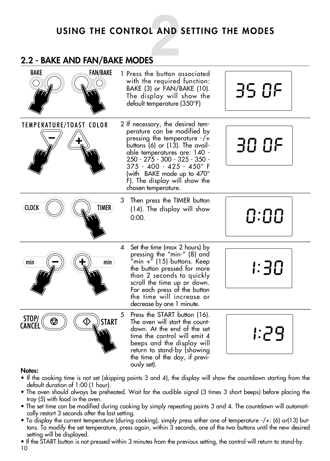 DeLonghi AD699 manual Set the time max 2 hours by pressing the min- 8 