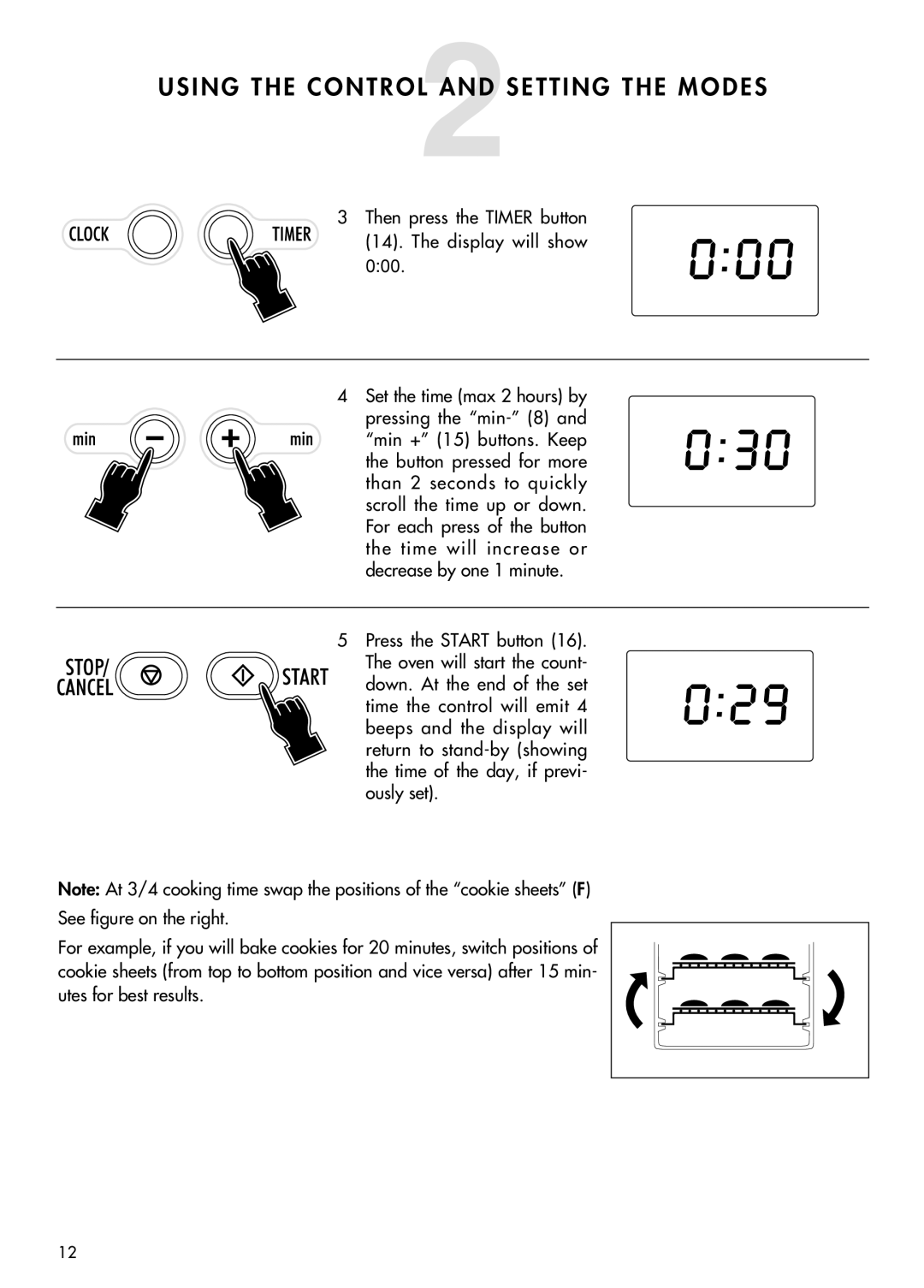 DeLonghi AD699 manual Then press the Timer button Display will show 000 