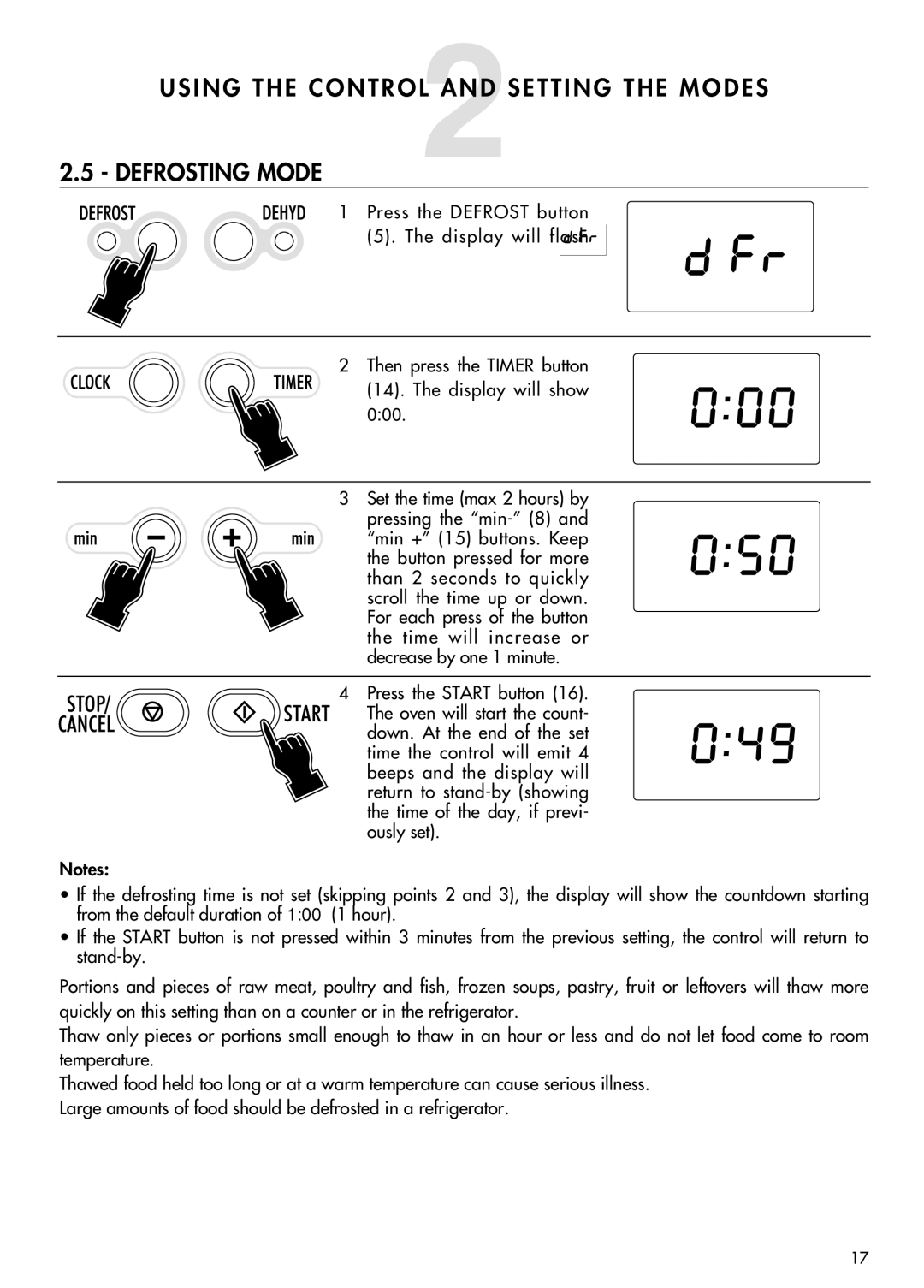 DeLonghi AD699 manual Defrosting Mode 