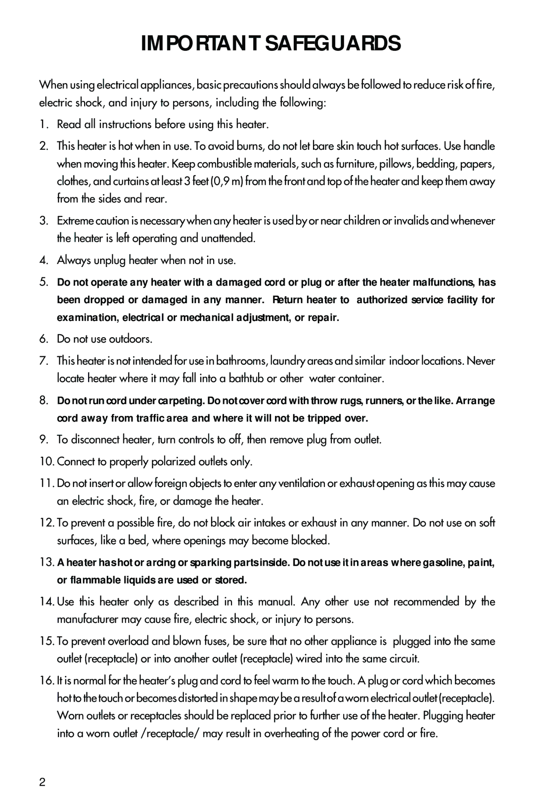 DeLonghi BBH 100 manual Important Safeguards 