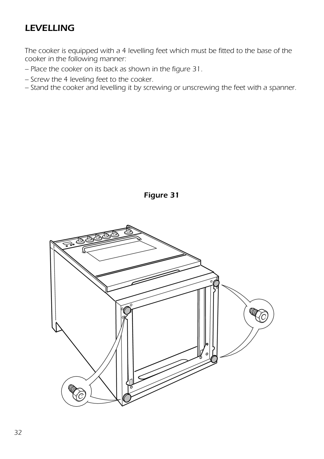 DeLonghi D 61 E manual Levelling 