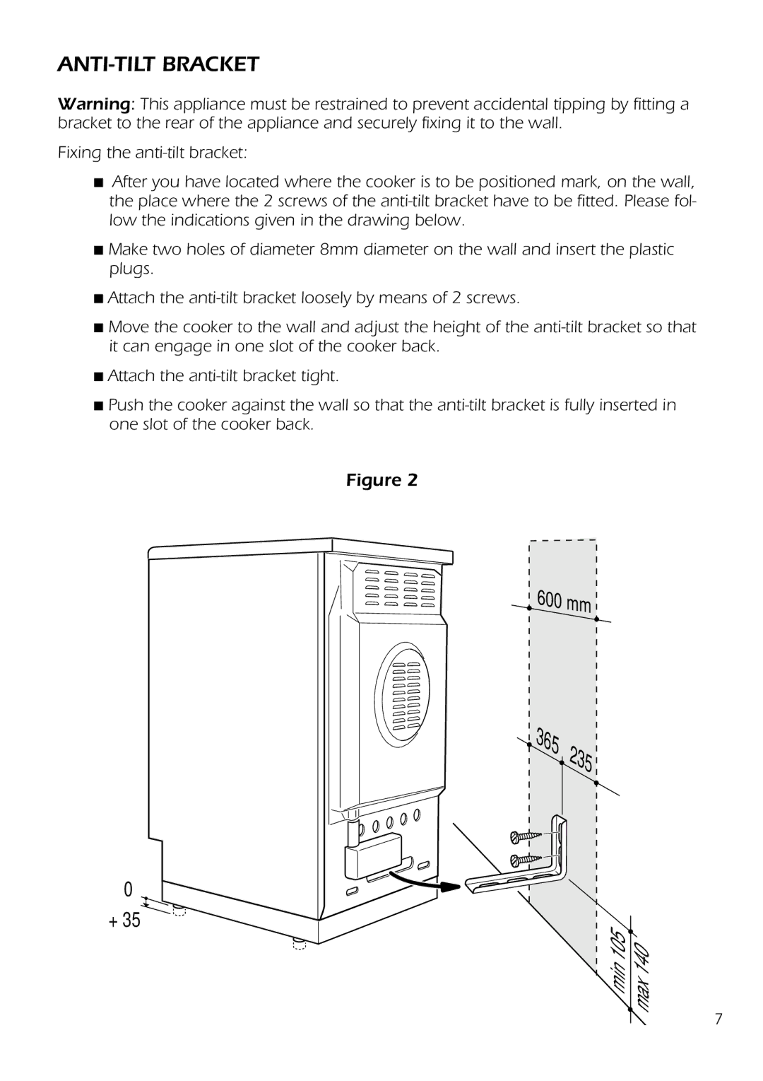 DeLonghi D 61 E manual ANTI-TILT Bracket 