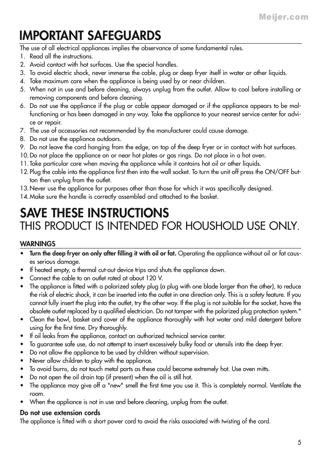 DeLonghi D24527 manual Important Safeguards 