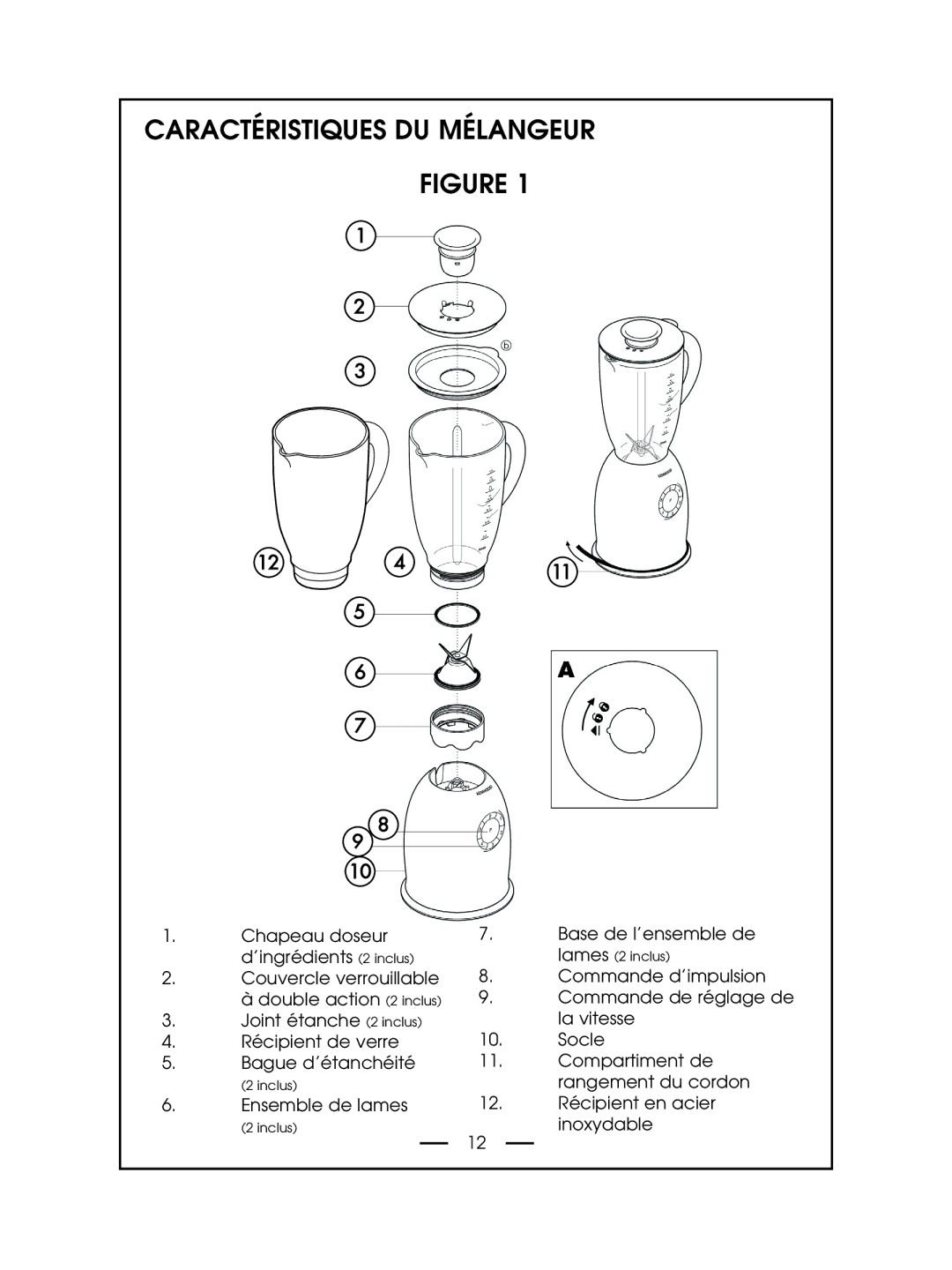 DeLonghi DBL750 Series instruction manual Caractéristiques DU Mélangeur 