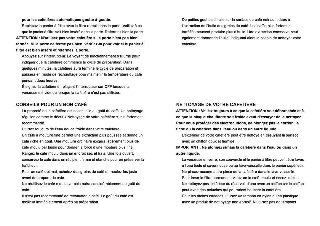 DeLonghi DC 76 manual Conseils Pour Un Bon Café, Nettoyage De Votre Cafetière 