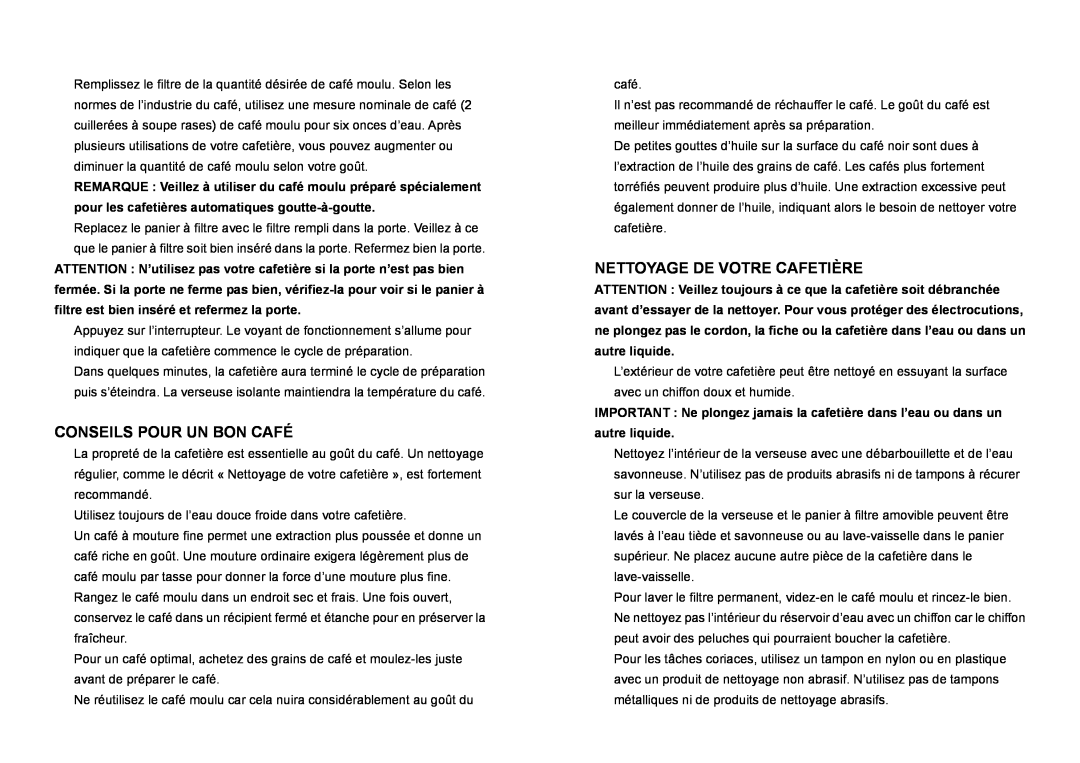 DeLonghi DC 78 TC manual Conseils Pour Un Bon Café, Nettoyage De Votre Cafetière 