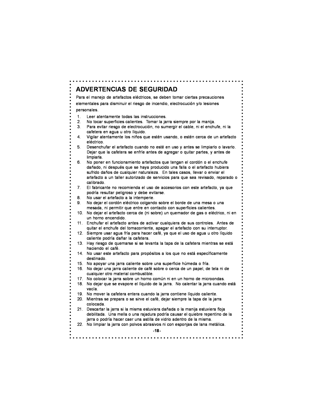 DeLonghi DC500 instruction manual Advertencias De Seguridad 
