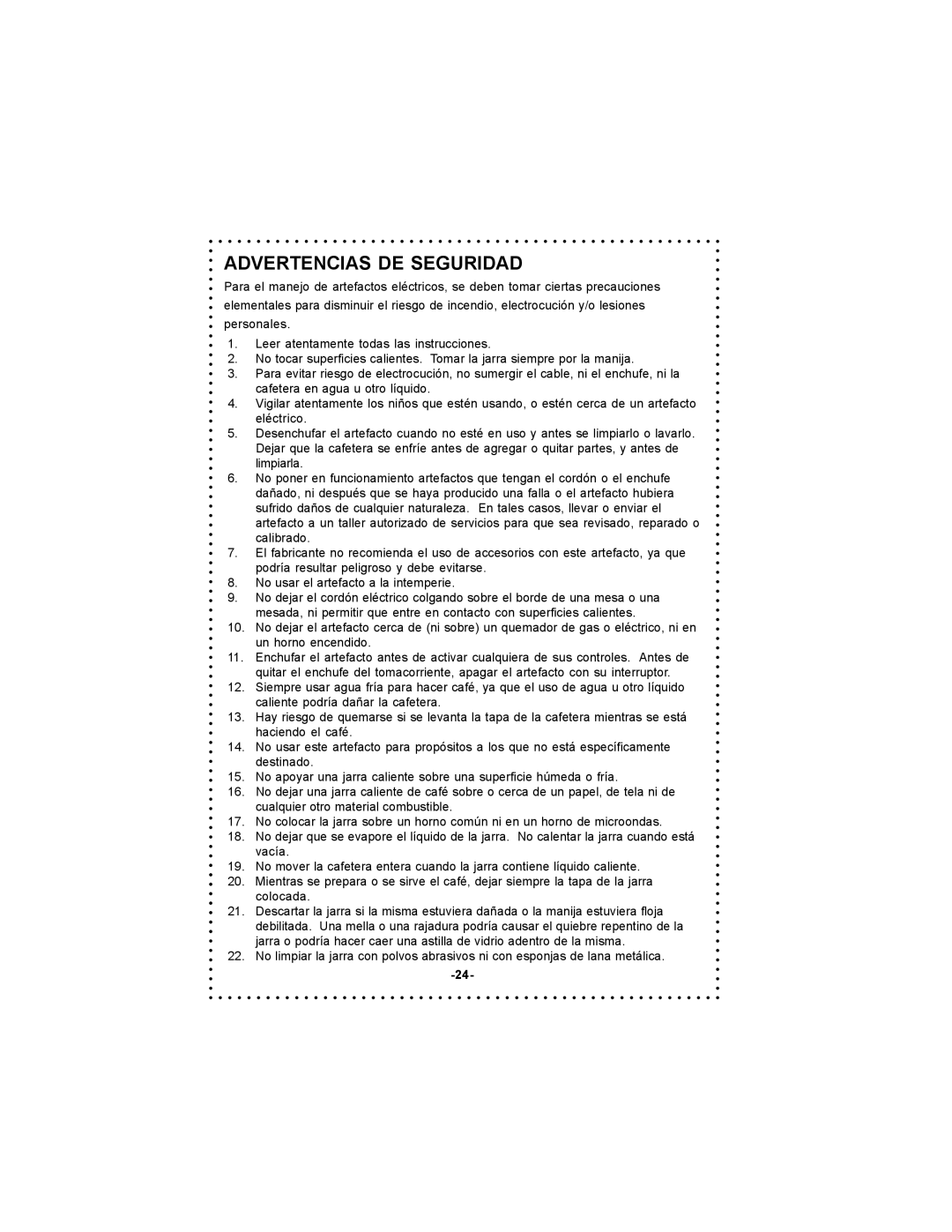 DeLonghi DC55TC Series, DC54TC Series instruction manual Advertencias DE Seguridad 