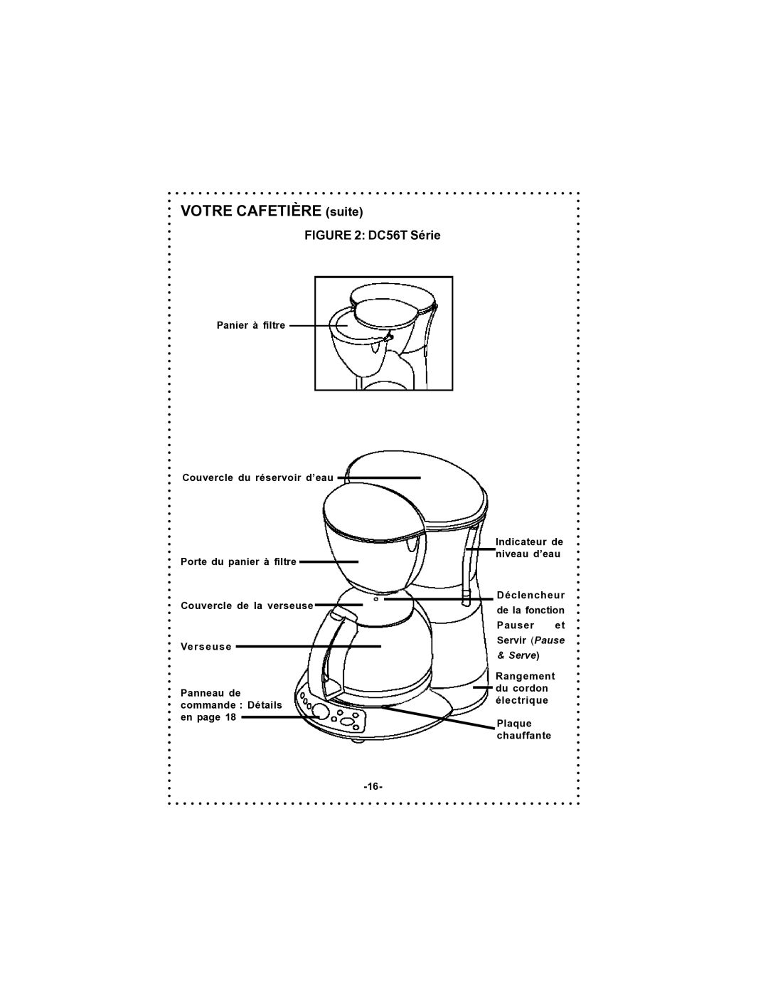 DeLonghi instruction manual Votre Cafetière suite, DC56T Série 