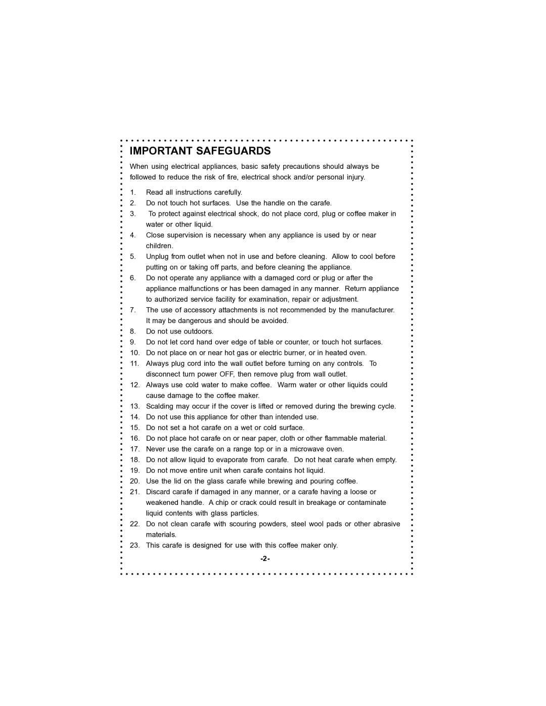 DeLonghi DC56T instruction manual Important Safeguards 