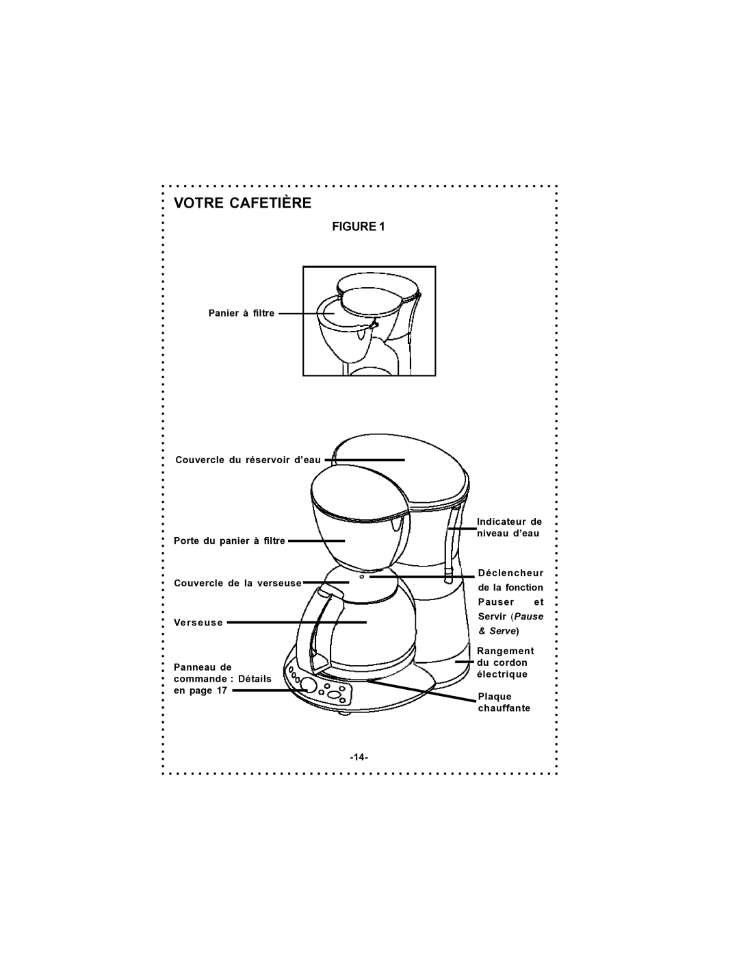 DeLonghi DC59TW instruction manual Votre Cafetière 