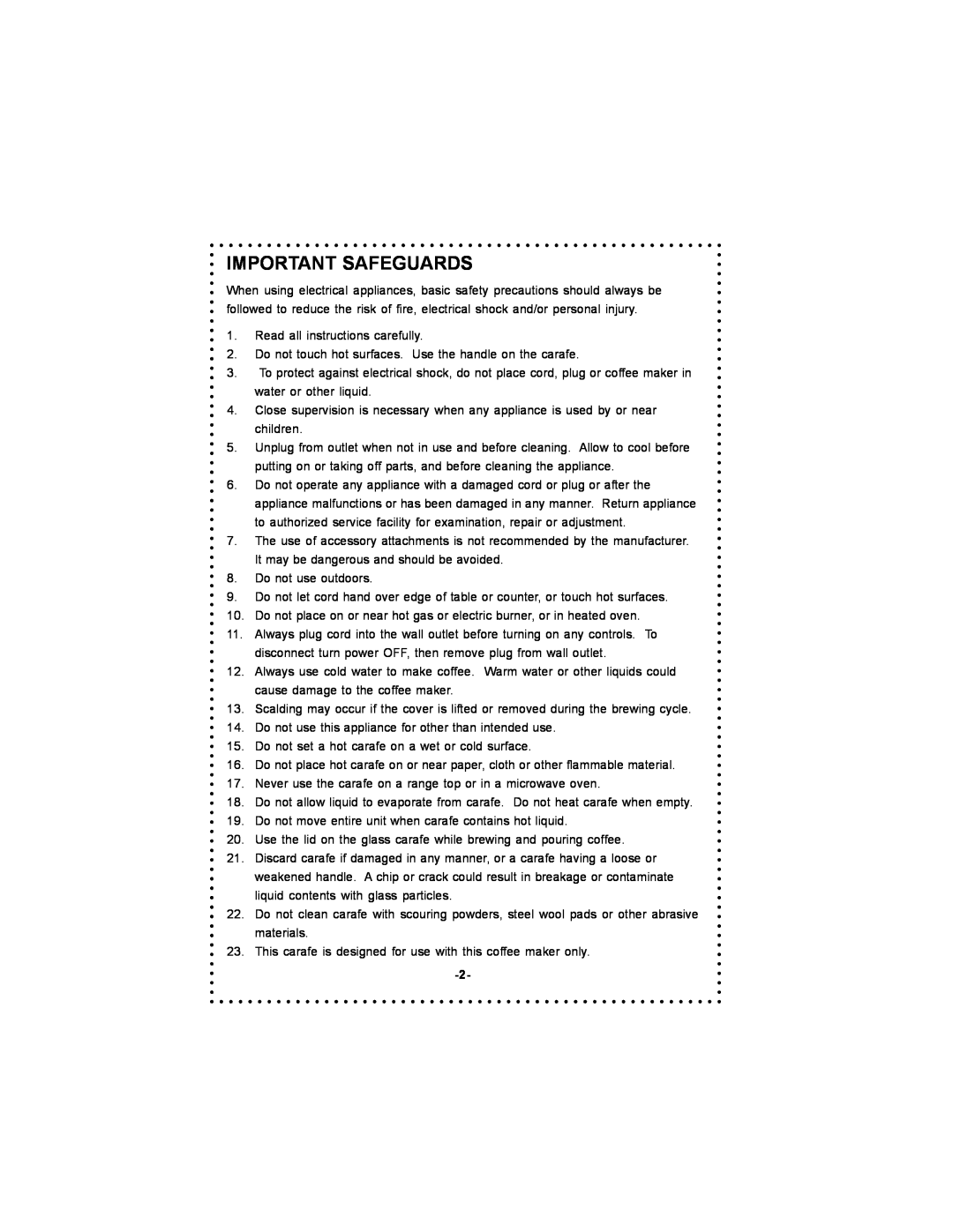 DeLonghi DC59TW instruction manual Important Safeguards 