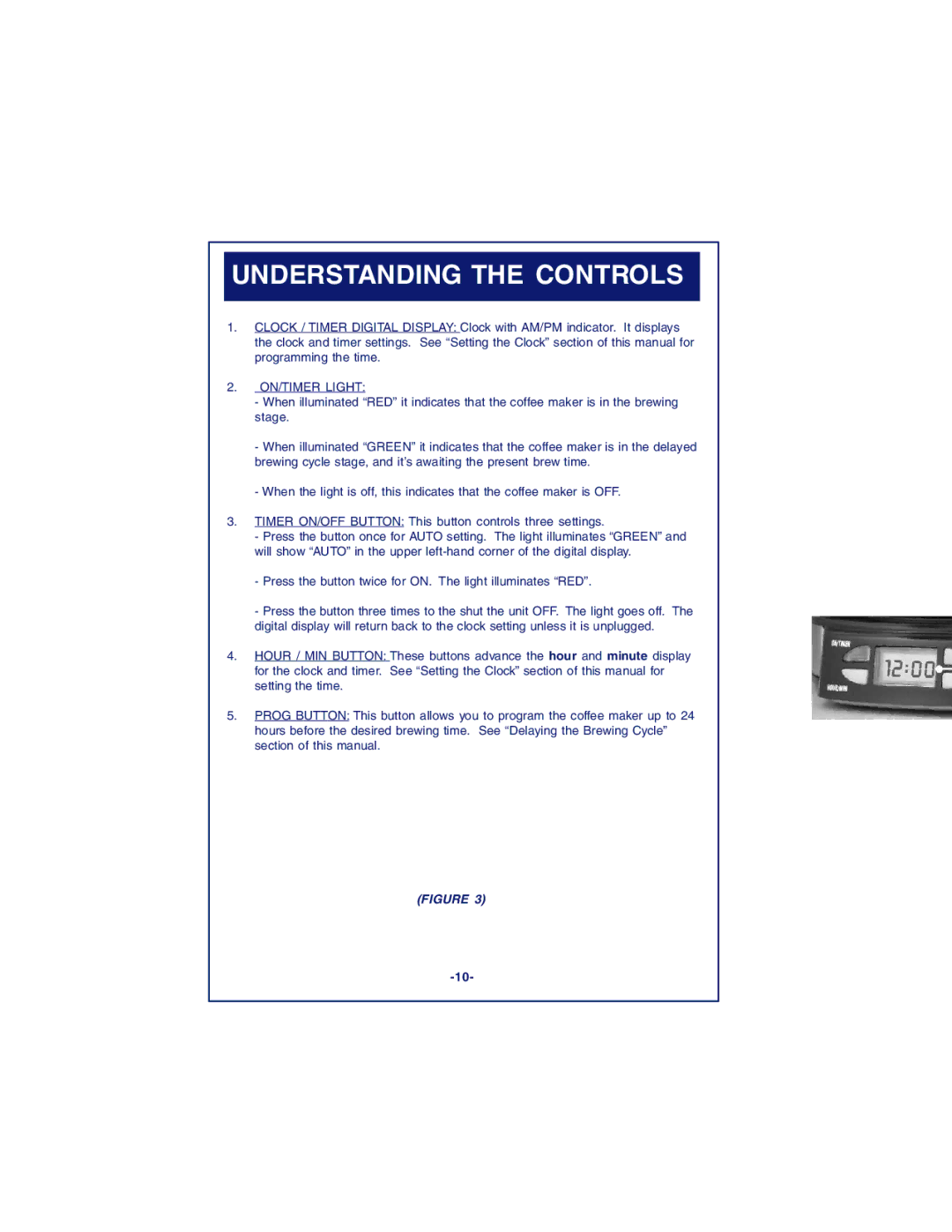 DeLonghi DC87T Series, DC89TTC Series instruction manual Understanding the Controls, ON/TIMER Light 