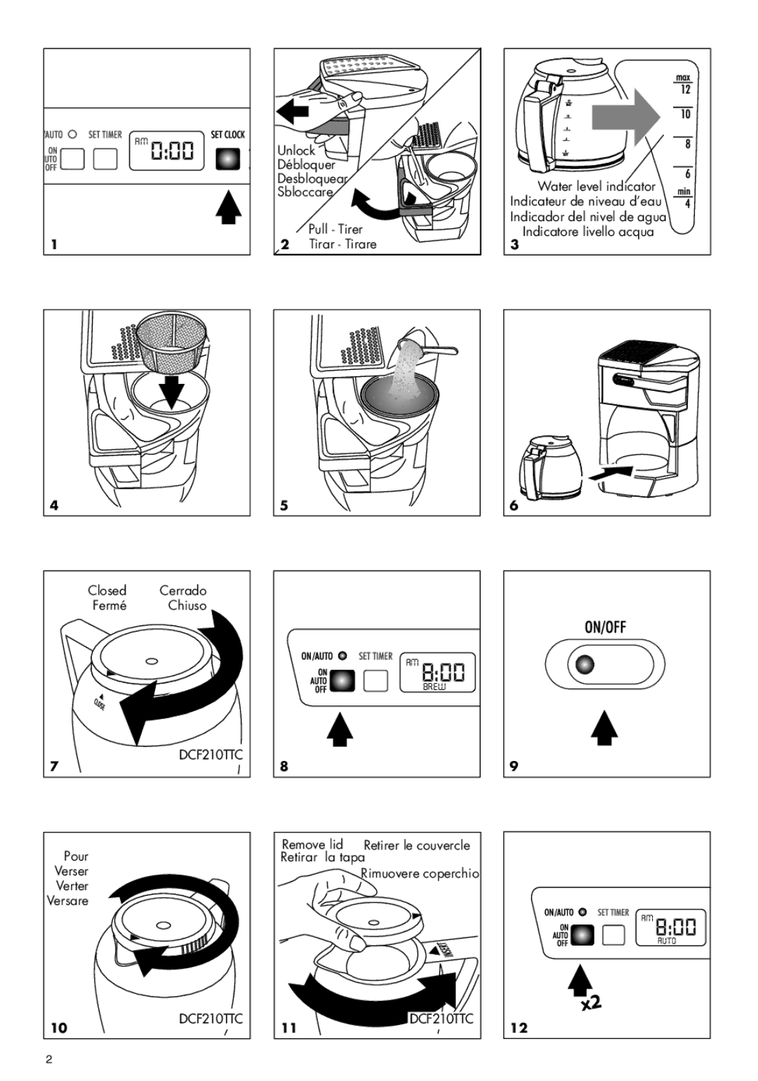 DeLonghi DCF212T manual DCF210TTC 