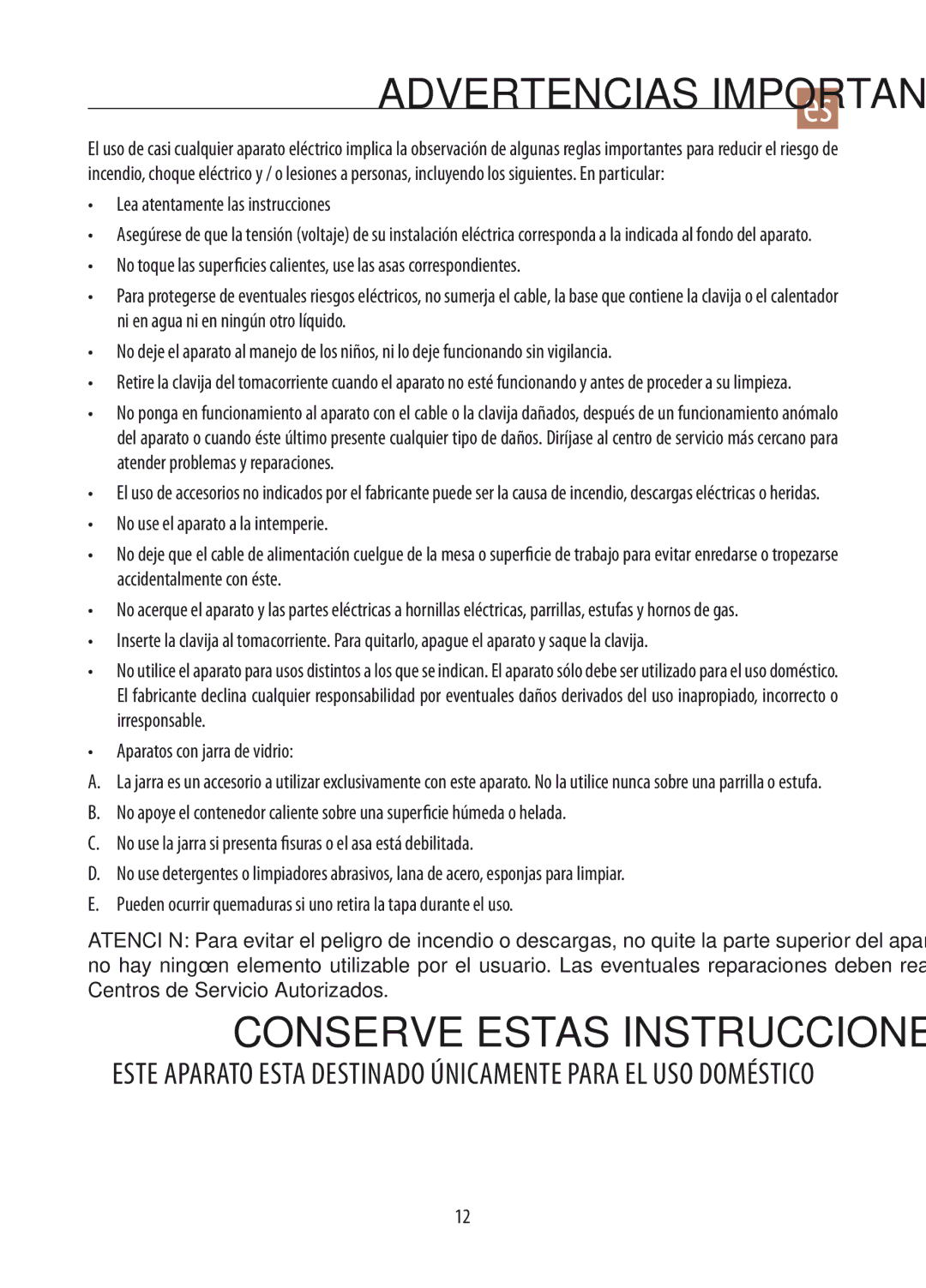 DeLonghi DCM02 manual Conserve Estas Instrucciones 