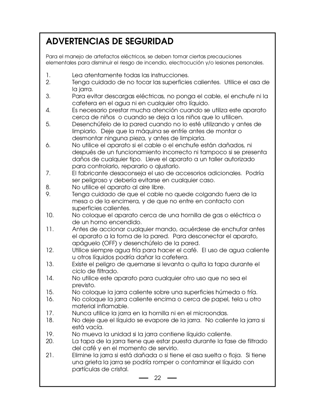 DeLonghi DCM485 instruction manual Advertencias DE Seguridad 