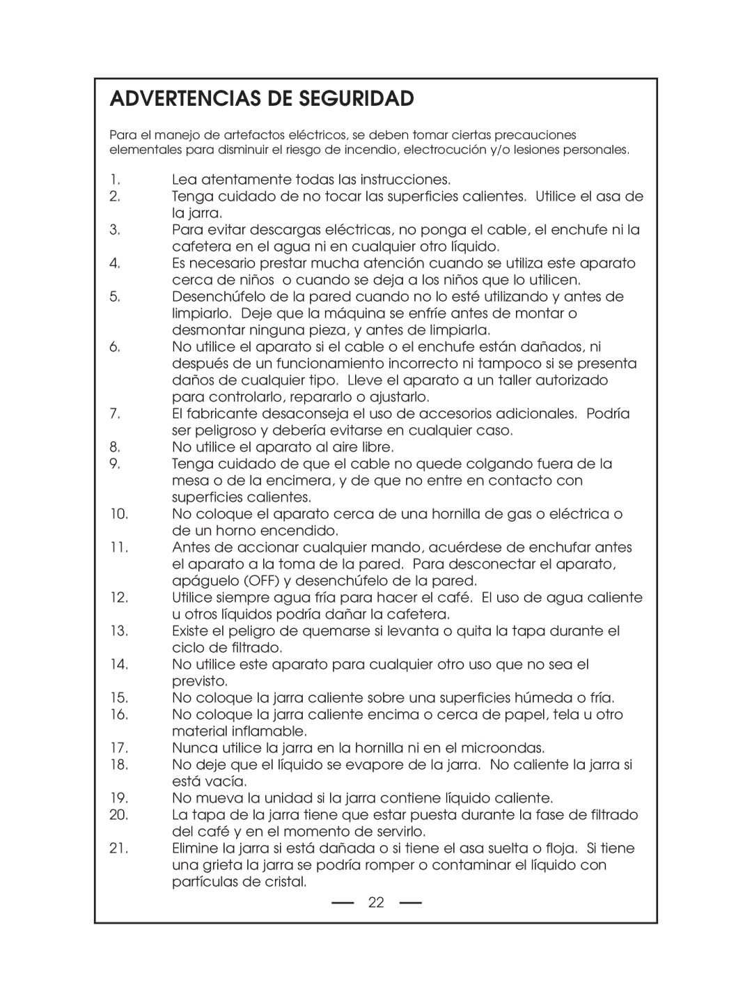 DeLonghi DCM485 instruction manual Advertencias DE Seguridad 