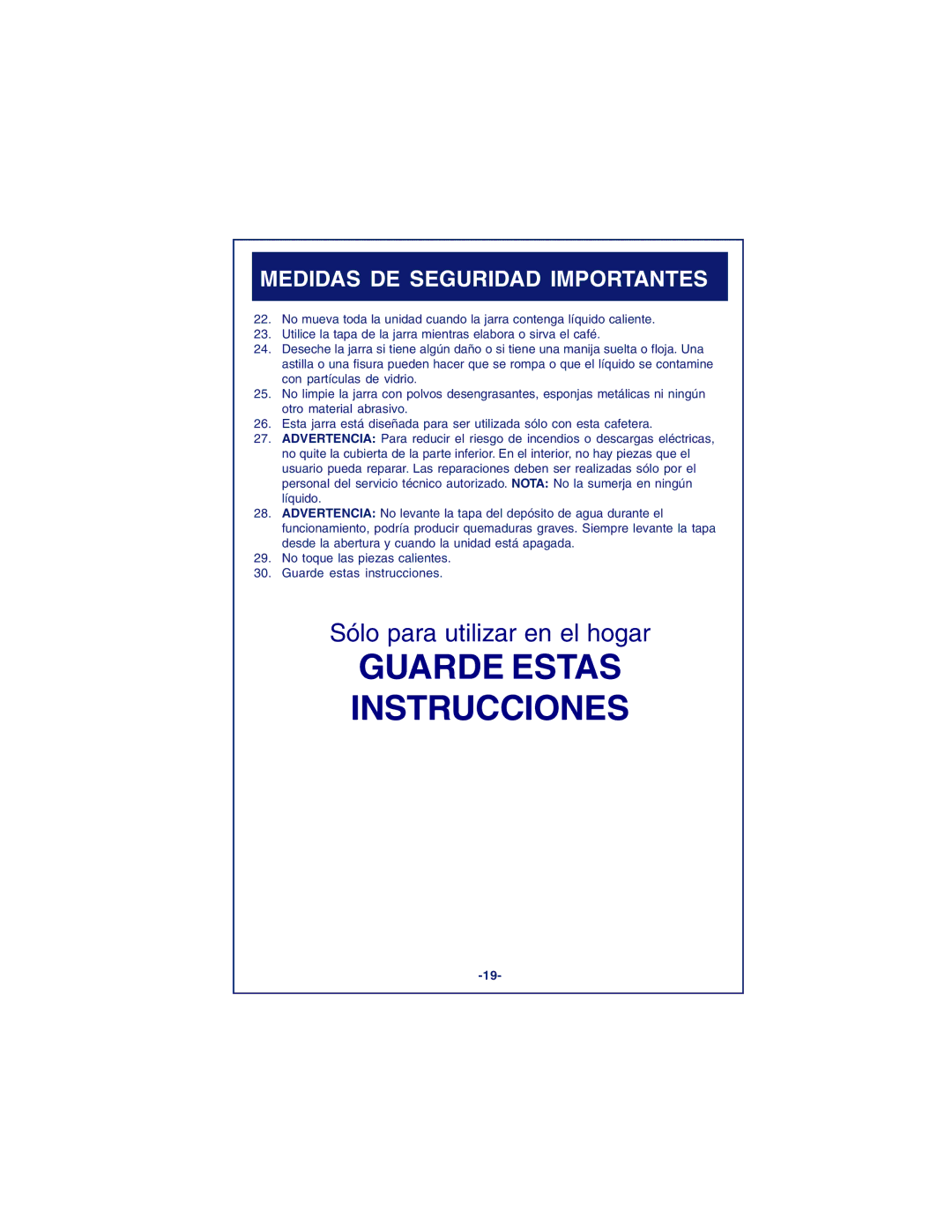 DeLonghi DCM900 instruction manual Guarde Estas Instrucciones 