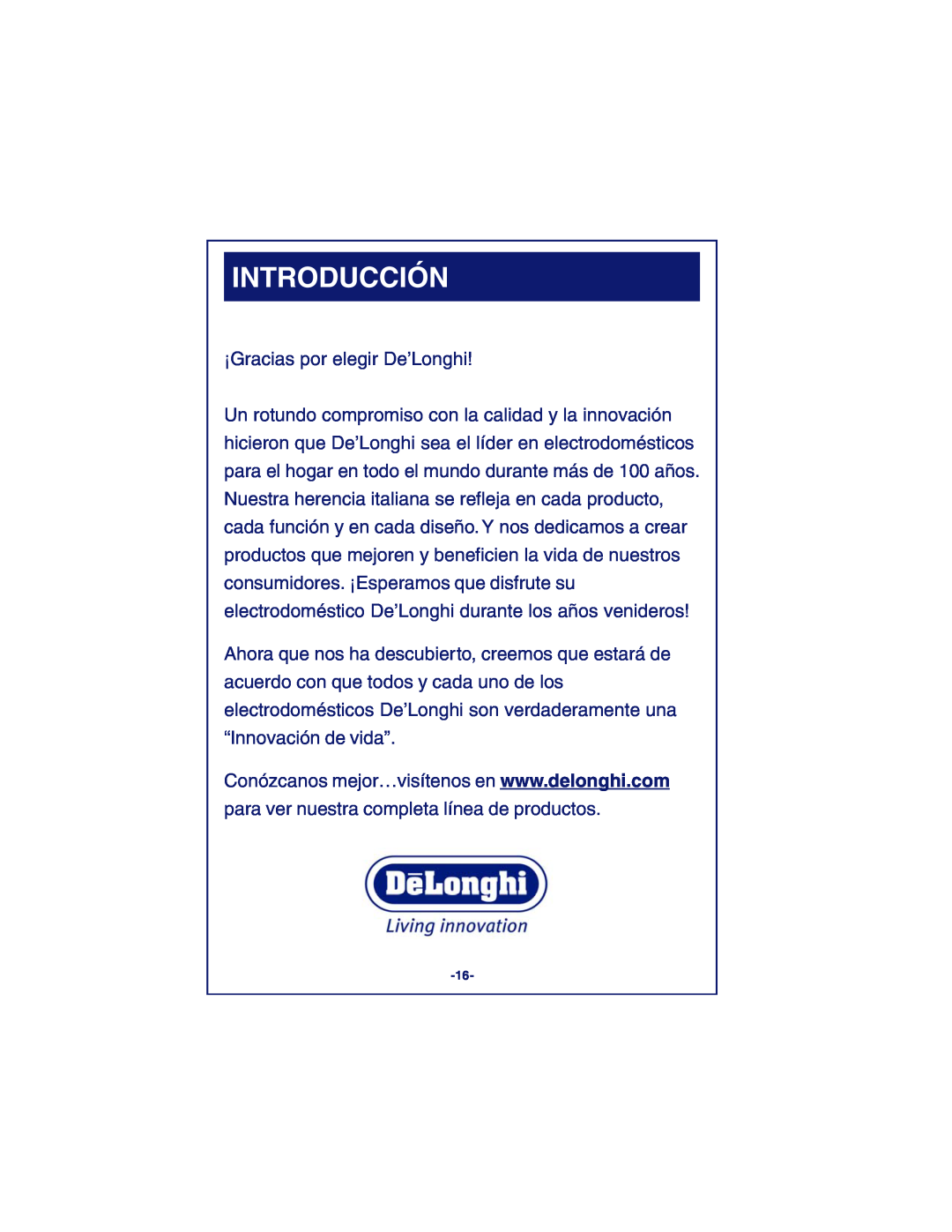 DeLonghi DCM900 instruction manual Introducción 