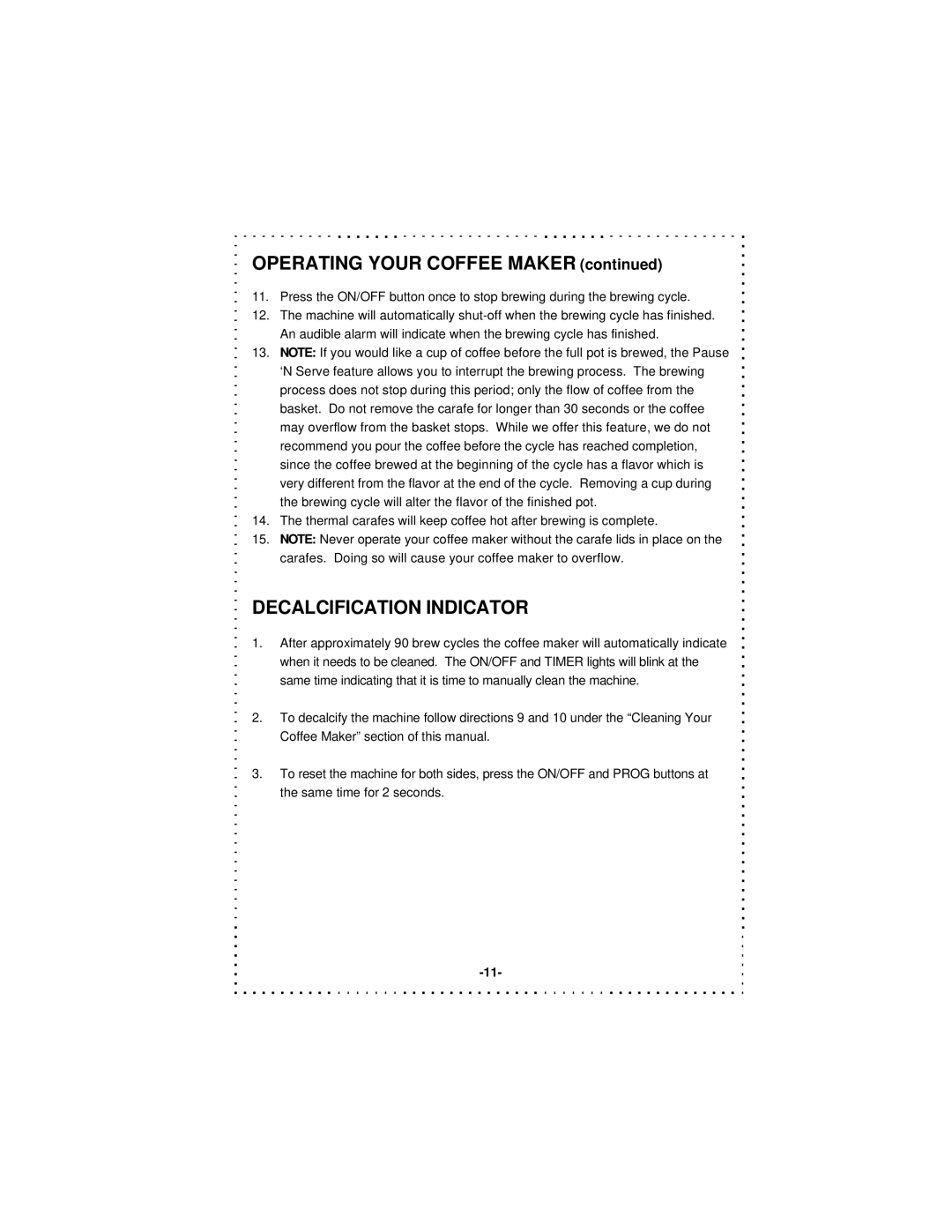 DeLonghi DD1000TC Series instruction manual Decalcification Indicator 