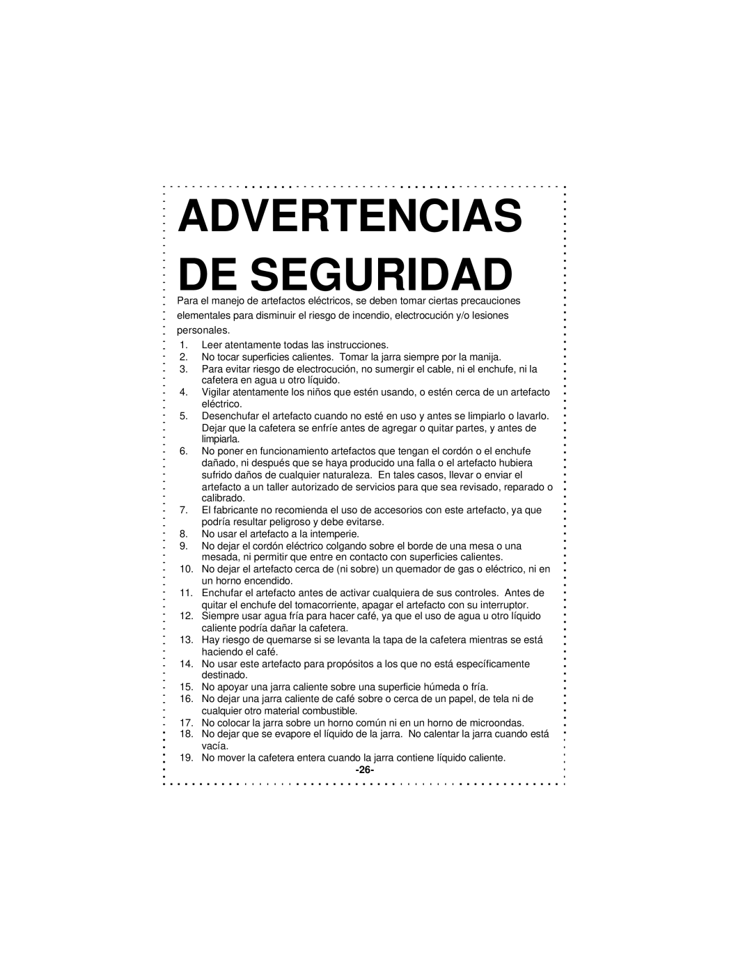 DeLonghi DD1000TC Series instruction manual Advertencias DE Seguridad 