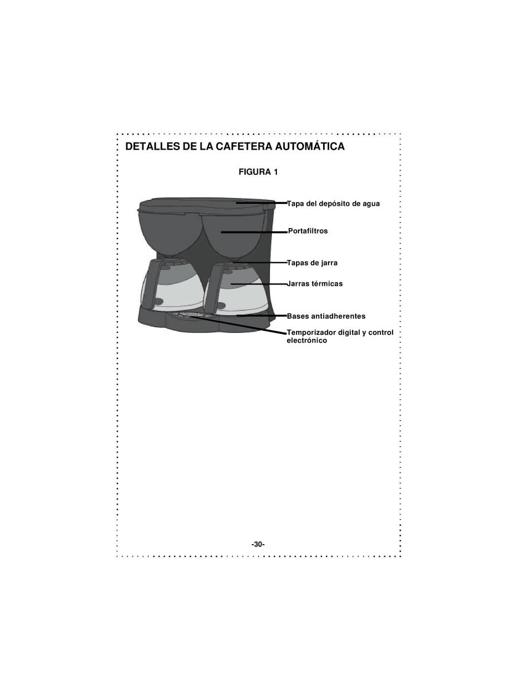 DeLonghi DD1000TC Series instruction manual Detalles DE LA Cafetera Automática, Figura 