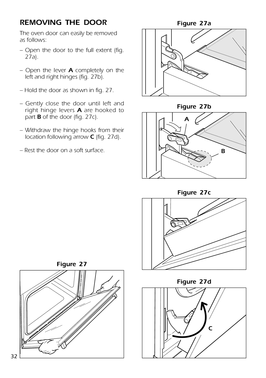 DeLonghi DE 91 MPS manual Removing the Door 