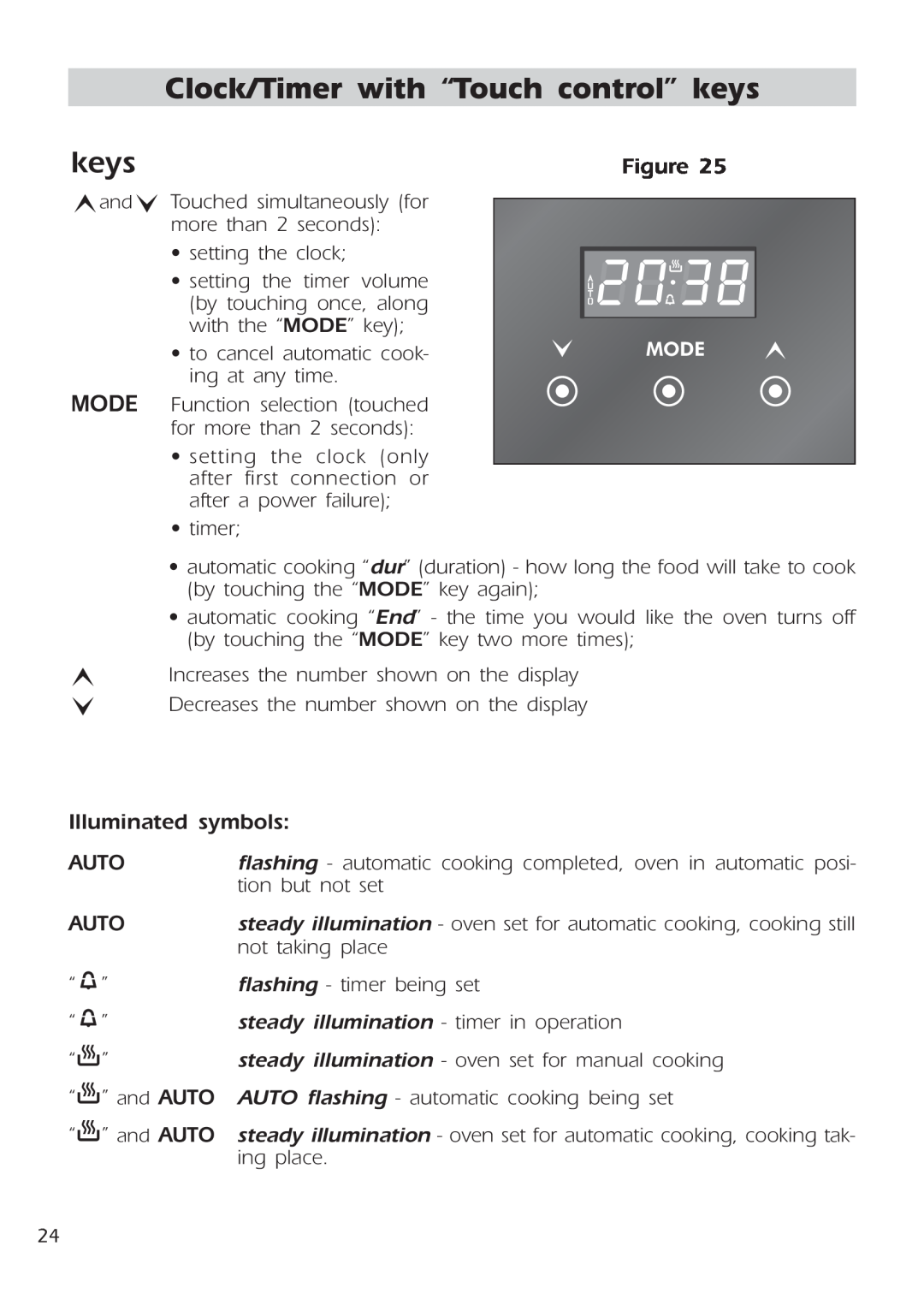 DeLonghi DE 91 MPS manual Clock/Timer with “Touch control” keys 