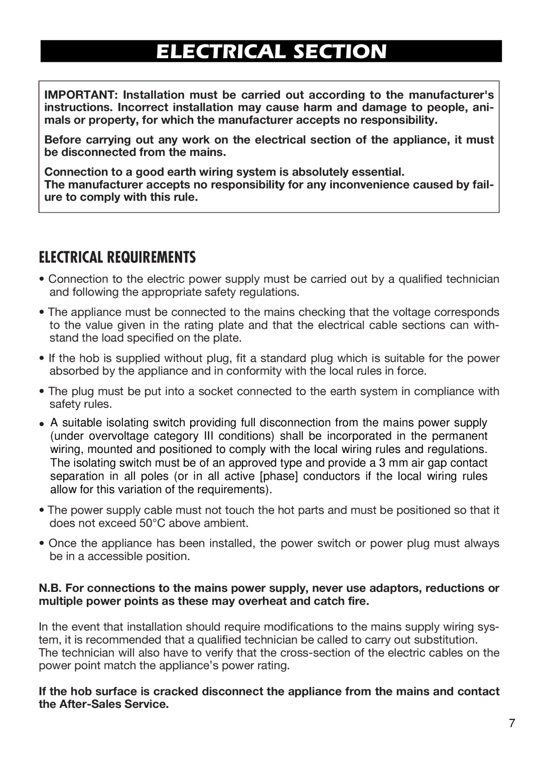 DeLonghi DE302HB manual Electrical Section 