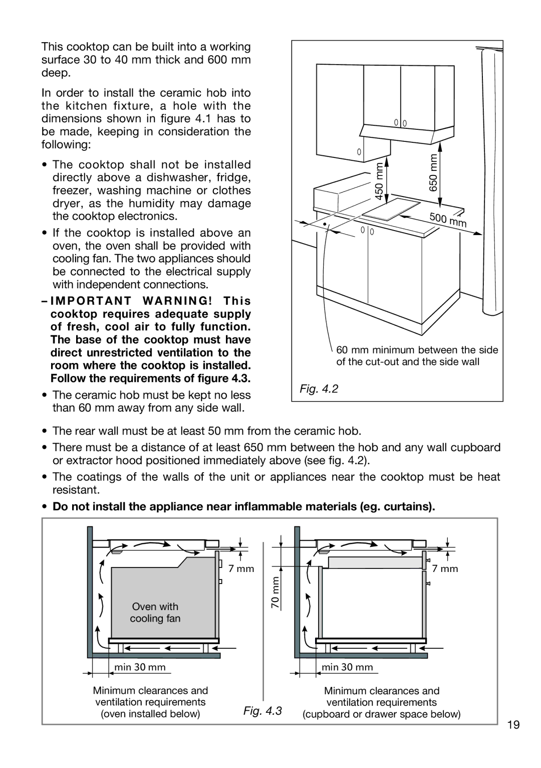 DeLonghi DE302IB manual Min 30 mm 