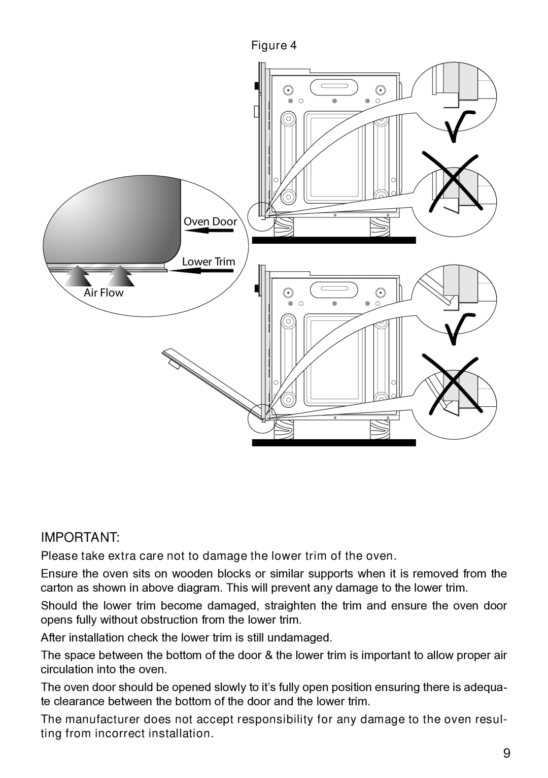 DeLonghi DE605MW, DE605MS manual Oven Door Lower Trim Air Flow 