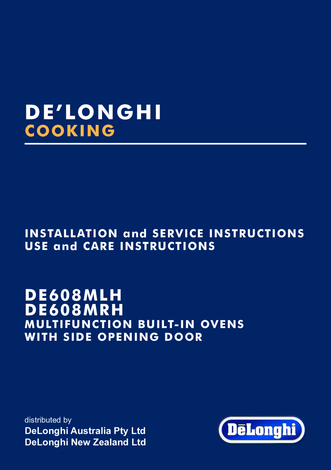 DeLonghi DE608MLH, DE608MRH manual De’Longhi 