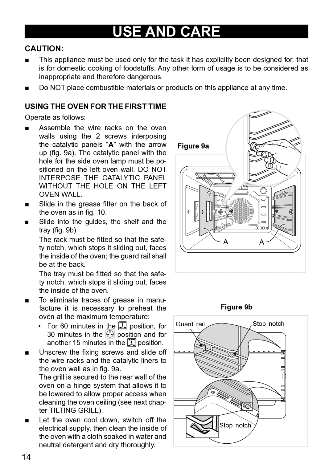 DeLonghi DE608MRH, DE608MLH manual USE and Care, Using the Oven for the First Time 