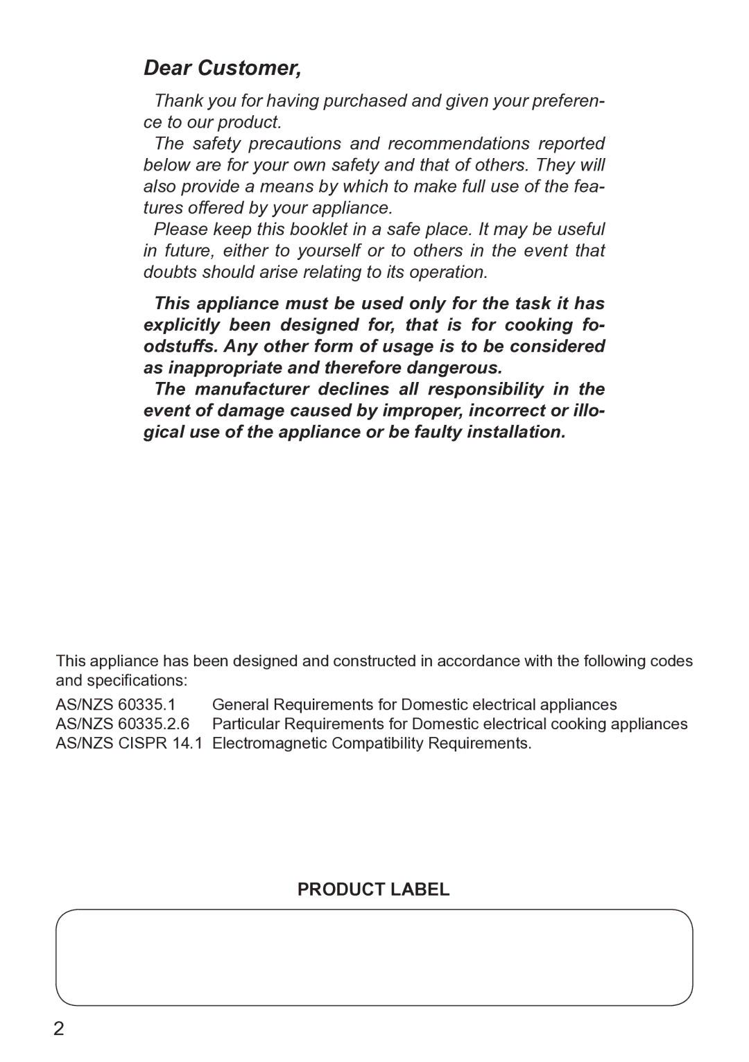 DeLonghi DE608MRH, DE608MLH manual Dear Customer, Product Label 