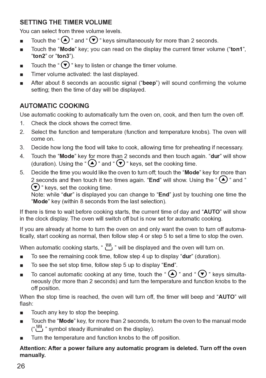 DeLonghi DE608MRH, DE608MLH manual Setting the Timer Volume, Automatic Cooking 