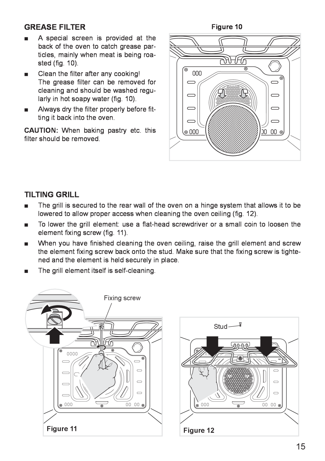 DeLonghi DE608MLH, DE608MRH manual Grease Filter, Tilting Grill 