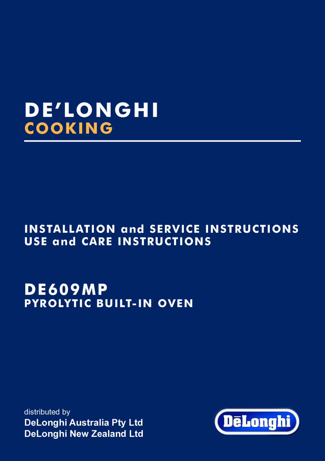 DeLonghi DE609MP manual De’Longhi 