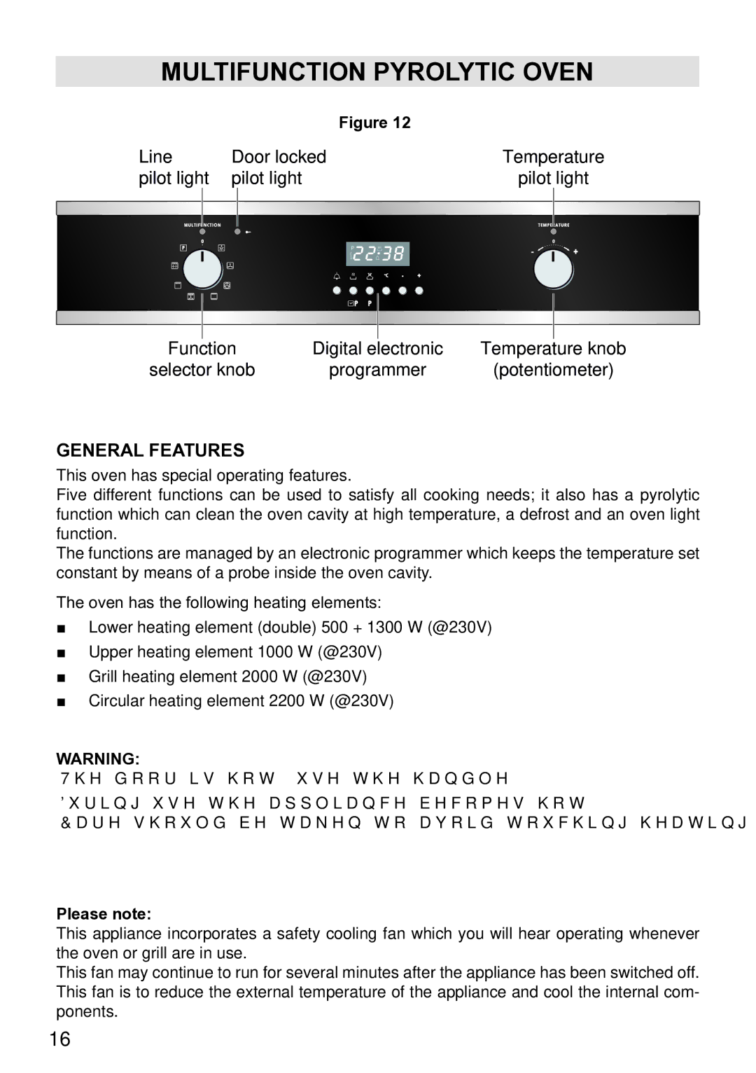 DeLonghi DE609MP manual Multifunction Pyrolytic Oven, General Features 