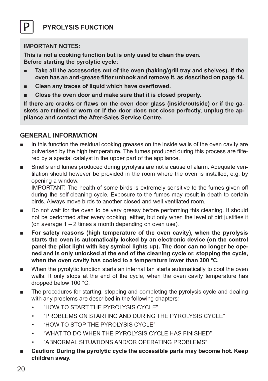 DeLonghi DE609MP manual Pyrolysis Function, General Information 