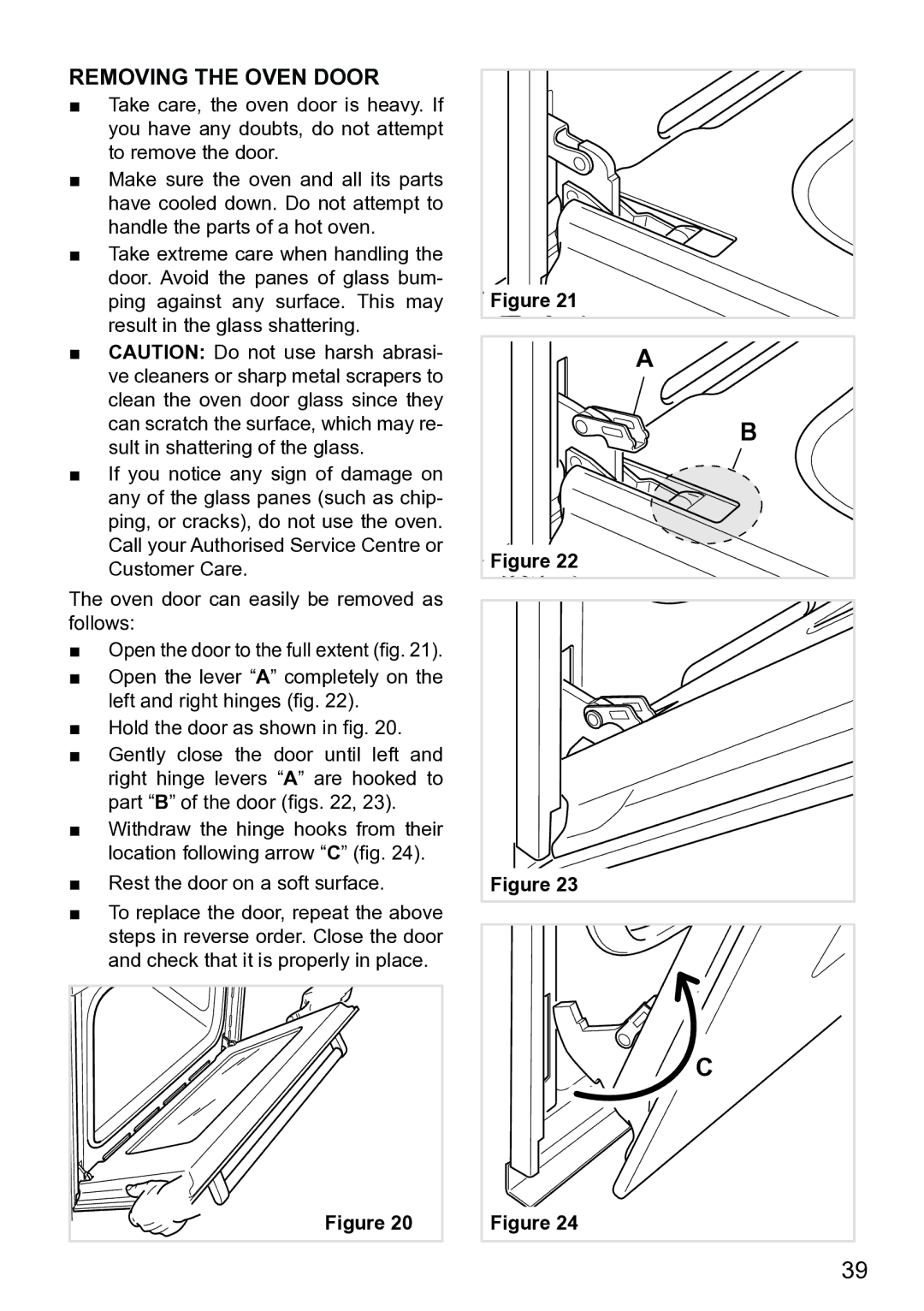 DeLonghi DE609MP manual Removing the Oven Door 