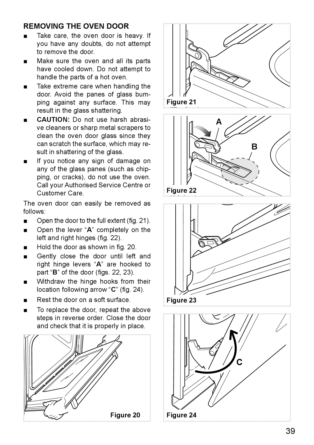 DeLonghi DE609MP manual Removing The Oven Door 