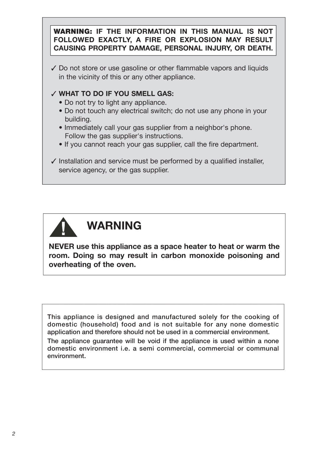 DeLonghi DEBIG 24 SS warranty What to do if YOU Smell GAS 