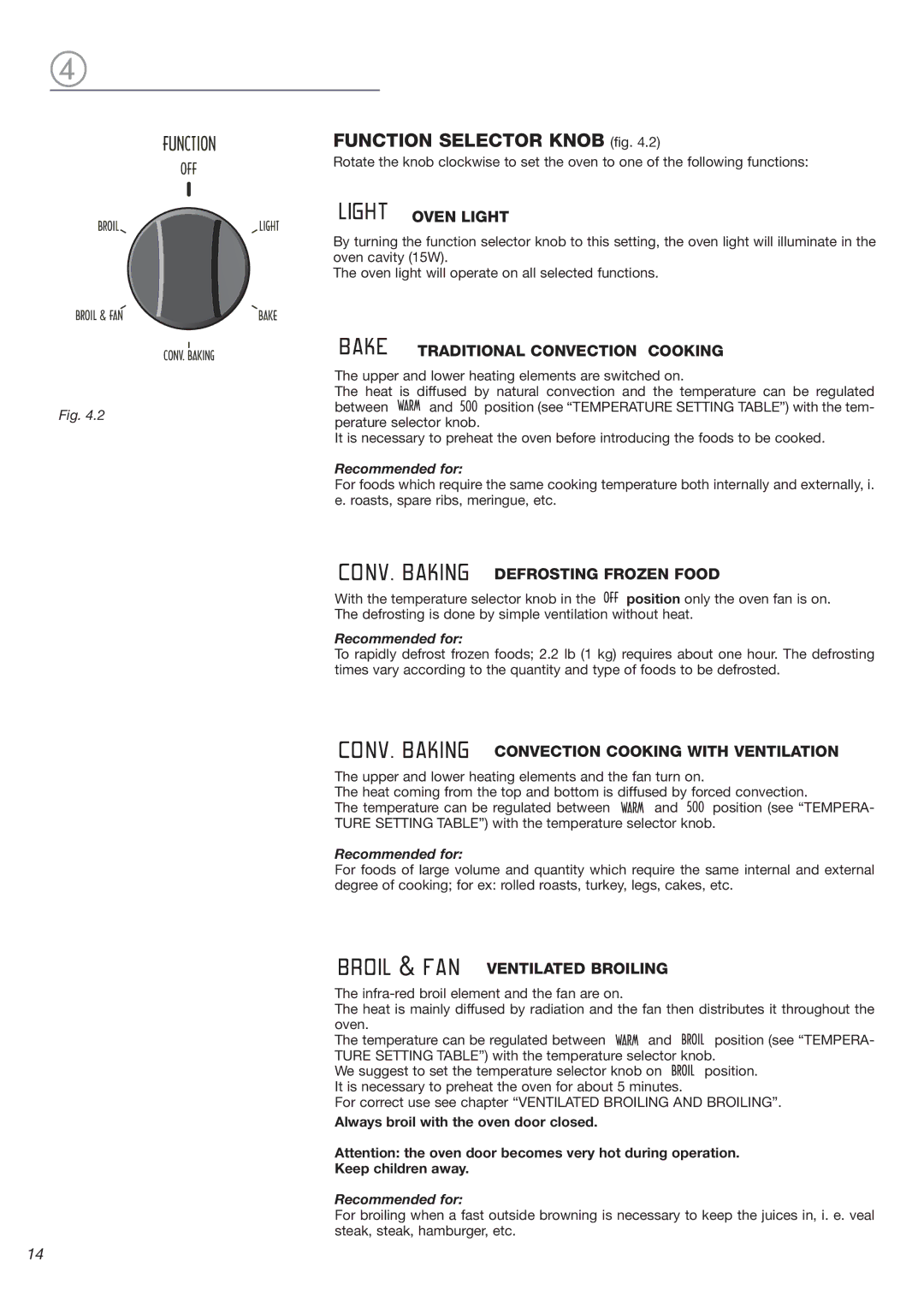 DeLonghi DEBIGE 2440 E, DEBIGE 2440 W, DEBIGE 2440 SS warranty Function Selector Knob fig 