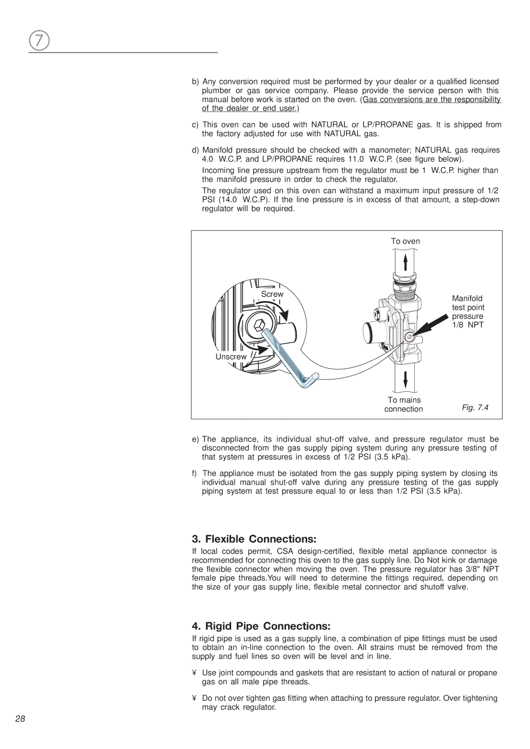 DeLonghi DEBIGE 2440 SS, DEBIGE 2440 W, DEBIGE 2440 E warranty Flexible Connections, Rigid Pipe Connections 