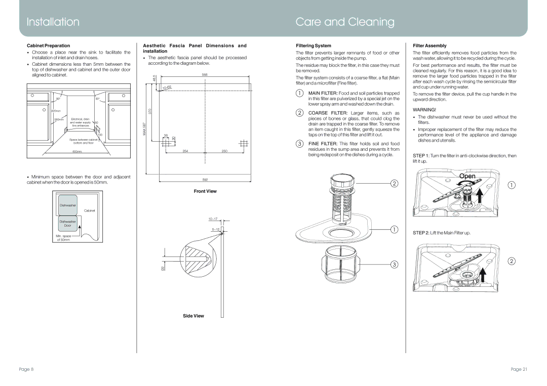 DeLonghi DEDW60SI manual Installation 